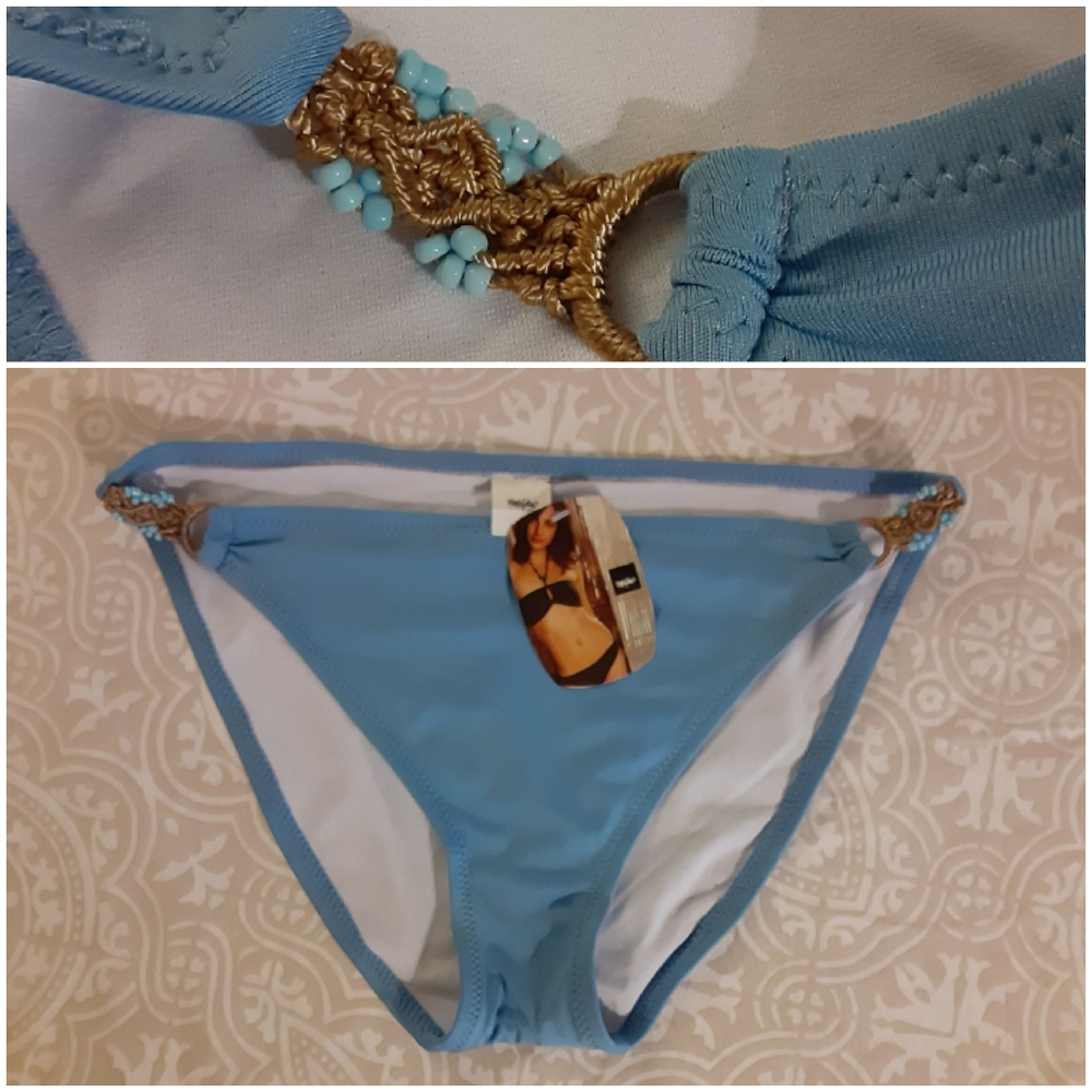 SOLD!!NWT Mossimo blue bikini bottom Sz Med - Picture 1 of 6